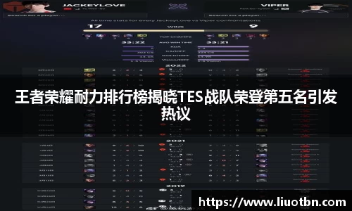 王者荣耀耐力排行榜揭晓TES战队荣登第五名引发热议